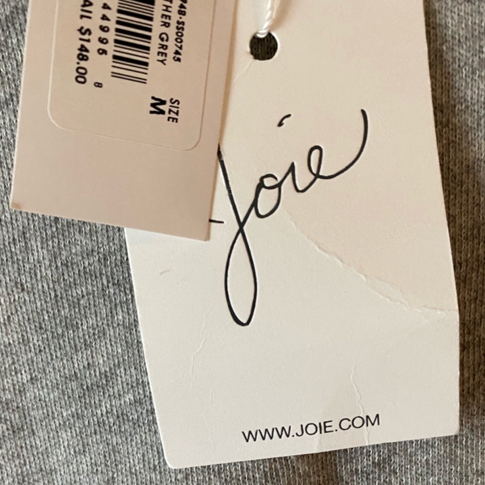 Joie Gray Cherry Embroidered Pullover Sweater Top - Picture 7 of 13